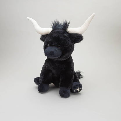 Jomanda Black Large Longhorn Highland Plush Cow - 30cm - Guzzgoggs
