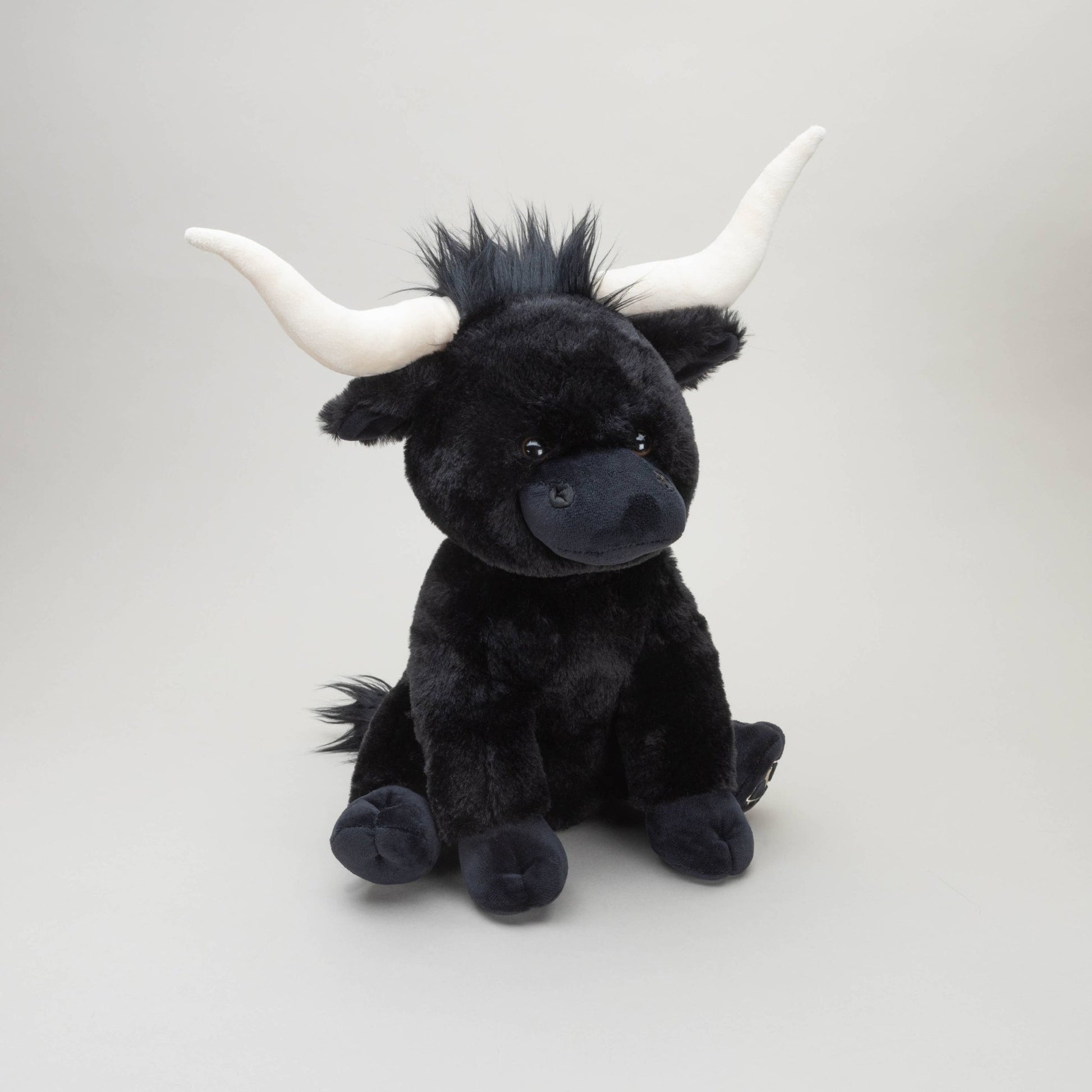 Jomanda Black Large Longhorn Highland Plush Cow - 30cm - Guzzgoggs