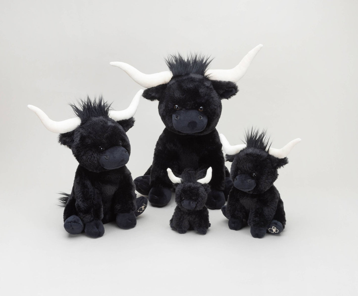 Jomanda Black Large Longhorn Highland Plush Cow - 30cm - Guzzgoggs