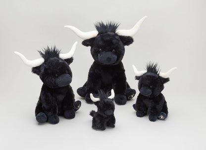 Jomanda Black Large Longhorn Highland Plush Cow - 30cm - Guzzgoggs