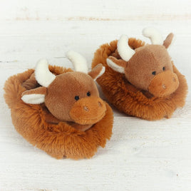 Jomanda Highland Cow Baby Slippers Brown - Guzzgoggs
