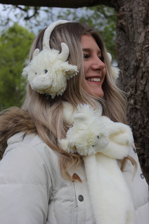 Jomanda Highland Cow Scarf Plush Soft Cream - 90CM FOR ALL AGES - Guzzgoggs
