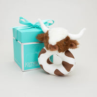 Jomanda Texas Longhorn Highland Brown Cow Baby Plush Rattle 10cm - Guzzgoggs
