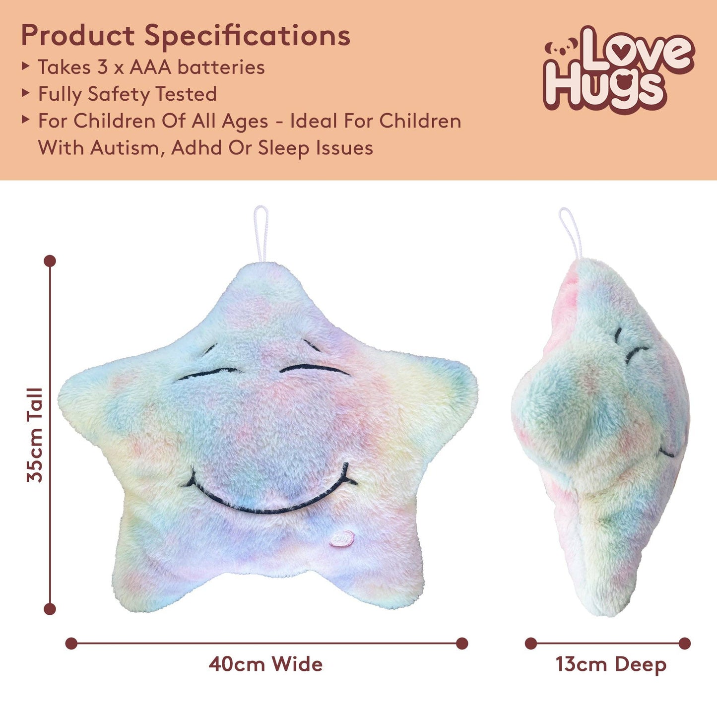 LoveHugs - Sensory Star Musical Light Up Toy - Guzzgoggs
