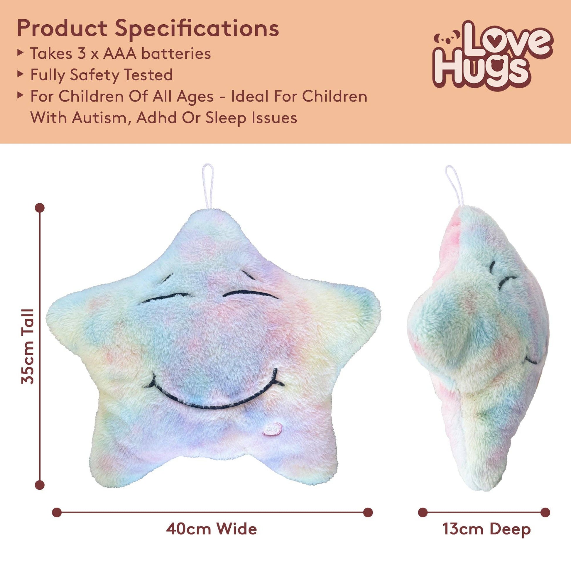 LoveHugs - Sensory Star Musical Light Up Toy - Guzzgoggs