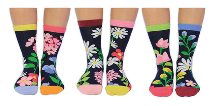 Sock Academy - BLOOMING AMAZING 6 Odd Socks Gift Box - United Oddsocks - UK 4 - 8 EUR 37 - 42 US 6.5 - 10.5 - Guzzgoggs