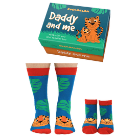 Sock Academy - DADDY AND ME - 2 pairs of Tiger socks Gift box Cucamelon - Guzzgoggs