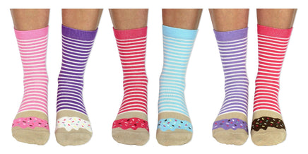 Sock Academy - DONUTS 6 Odd Socks Gift Box - United Oddsocks - UK 4 - 8 EUR 37 - 42 US 6.5 - 10.5 - Guzzgoggs