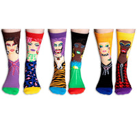 Sock Academy - DRAG YOUR FEET 6 Odd Socks Gift Box - United Oddsocks - UK 5 - 10 EUR 38 - 44 US 6 - 11 - Guzzgoggs