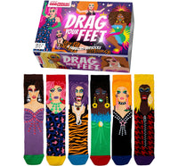Sock Academy - DRAG YOUR FEET 6 Odd Socks Gift Box - United Oddsocks - UK 5 - 10 EUR 38 - 44 US 6 - 11 - Guzzgoggs