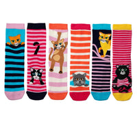 Sock Academy - FELINE GOOD! 6 Odd Socks Gift Box - United Oddsocks - UK 4 - 8 EUR 37 - 42 US 6.5 - 10.5 - Guzzgoggs