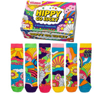 Sock Academy - HIPPY GO LUCKY 6 Odd Socks Gift Box - United Oddsocks - UK 4 - 8 EUR 37 - 42 US 6.5 - 10.5 - Guzzgoggs