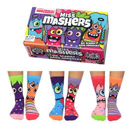 Sock Academy - MISS MASHERS 6 Odd Socks Gift Box - United Oddsocks - Guzzgoggs