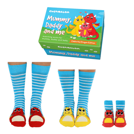 Sock Academy - MUM, DAD & ME - 3 pairs of oddie socks Gift box Cucamelon - Guzzgoggs