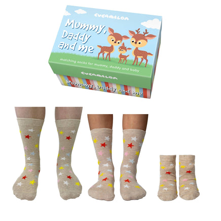 Sock Academy - MUM, DAD & ME - 3 pairs of star socks Gift box - Guzzgoggs