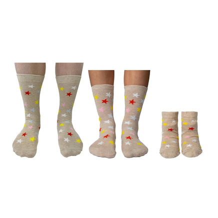 Sock Academy - MUM, DAD & ME - 3 pairs of star socks Gift box - Guzzgoggs