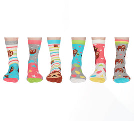 Sock Academy - SLOTH IT! 6 Odd Socks Gift Box - United Oddsocks - UK 4 - 8 EUR 37 - 42 US 6.5 - 10.5 - Guzzgoggs