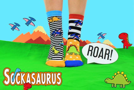 Sock Academy - SOCKASAURUS 6 Odd Socks Gift Box - United Oddsocks - UK 9 - 12 EUR 27 - 30 US 9.5 - 13 - Guzzgoggs