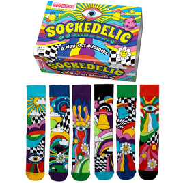 Sock Academy - SOCKEDELIC 6 Odd Socks Gift Box - United Oddsocks - UK 6 - 11 EUR 39 - 46 US 7 - 12 - Guzzgoggs