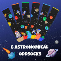 Sock Academy - SPACE EXPLORER 6 - 11 - 6 Odd Socks Gift Box United Oddsocks - UK 6 - 11, EUR 39 - 46, US 7 - 12 - Guzzgoggs