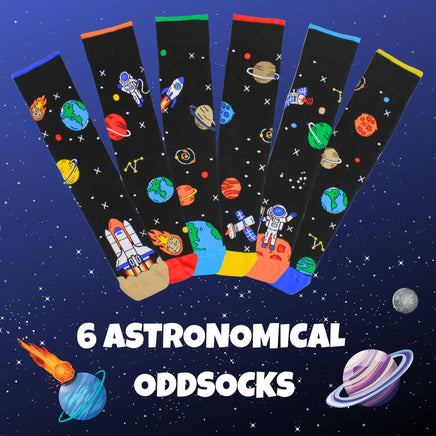 Sock Academy - SPACE EXPLORER 6 - 11 - 6 Odd Socks Gift Box United Oddsocks - UK 6 - 11, EUR 39 - 46, US 7 - 12 - Guzzgoggs