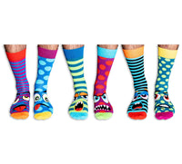 Sock Academy - THE GRUMP HEADS 6 Odd Socks Gift Box - United Oddsocks - UK 6 - 11 EUR 39 - 46 US 7 - 12 - Guzzgoggs