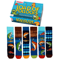 Sock Academy - UNITED ODDSOCKS GIFT BOX - LOAD OF POLLOCKS - 6 ODD SOCKS - UK 6 - 11 EUR 39 - 46 US 7 - 12 - Guzzgoggs