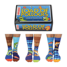 Sock Academy - UNITED ODDSOCKS GIFT BOX - LOAD OF POLLOCKS - 6 ODD SOCKS - UK 6 - 11 EUR 39 - 46 US 7 - 12 - Guzzgoggs