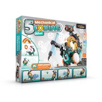 STEM Science Construction Kit - 5 - 1 Mechanical Coding Robot - Guzzgoggs