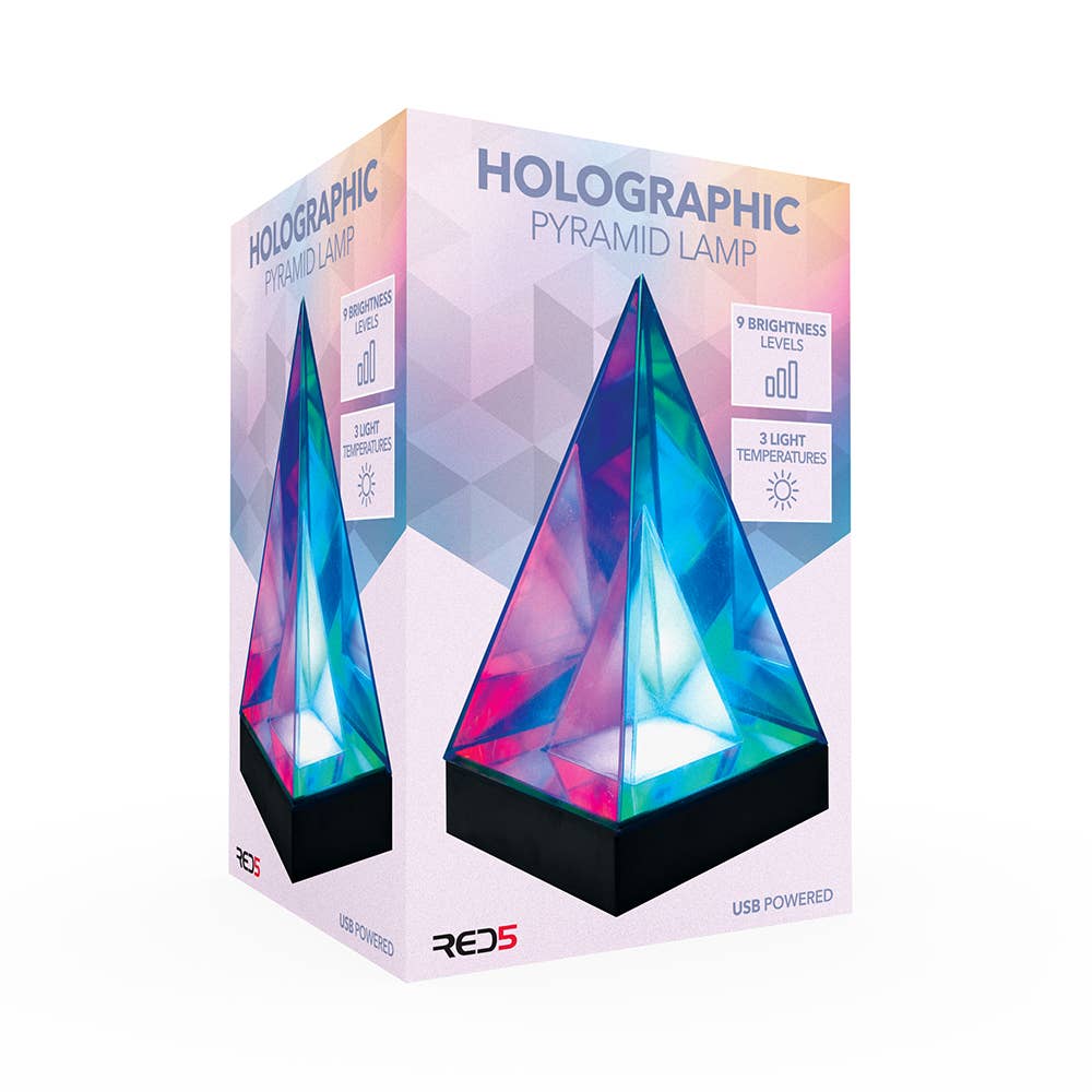The Source Novelty Sensory Light - Holographic Pyramid  Lamp - Guzzgoggs