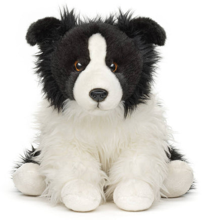 Uni Toys - Border Collie Dog, sitting (without leash) - cuddly/plush toy - Guzzgoggs