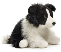 Uni Toys - Border Collie Dog, sitting (without leash) - cuddly/plush toy - Guzzgoggs