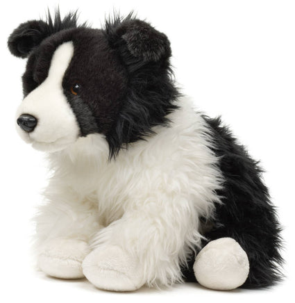 Uni Toys - Border Collie Dog, sitting (without leash) - cuddly/plush toy - Guzzgoggs