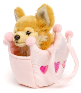 Uni Toys - Chihuahua (brown) - with princess bag - cuddly/plush toy - Guzzgoggs