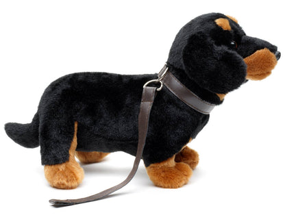 Uni Toys - Dachshund with Leash - cuddly/plush toy - Guzzgoggs