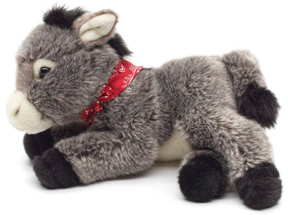 Uni Toys - Donkey with Scarf, Lying Down - 28cm Plush - Guzzgoggs