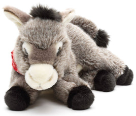 Uni Toys - Donkey with Scarf, Lying Down - 28cm Plush - Guzzgoggs