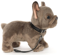 Uni Toys - French Bulldog (grey) - With leash cuddle/plush toy - Guzzgoggs