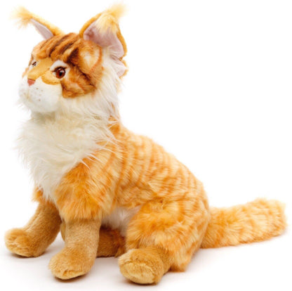 Uni Toys - Maine Coon Cat, Sitting (Brown) 32cm Plush - Guzzgoggs