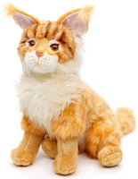 Uni Toys - Maine Coon Cat, Sitting (Brown) 32cm Plush - Guzzgoggs