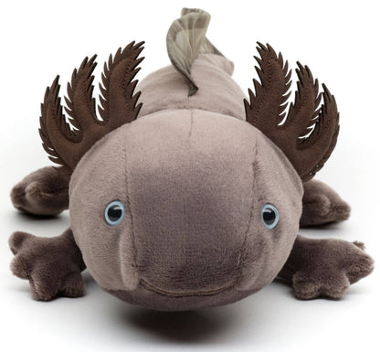 Uni Toys - Original Uni - Toys Axolotl (Brown - Grey) - Soft Plush Toy - Guzzgoggs