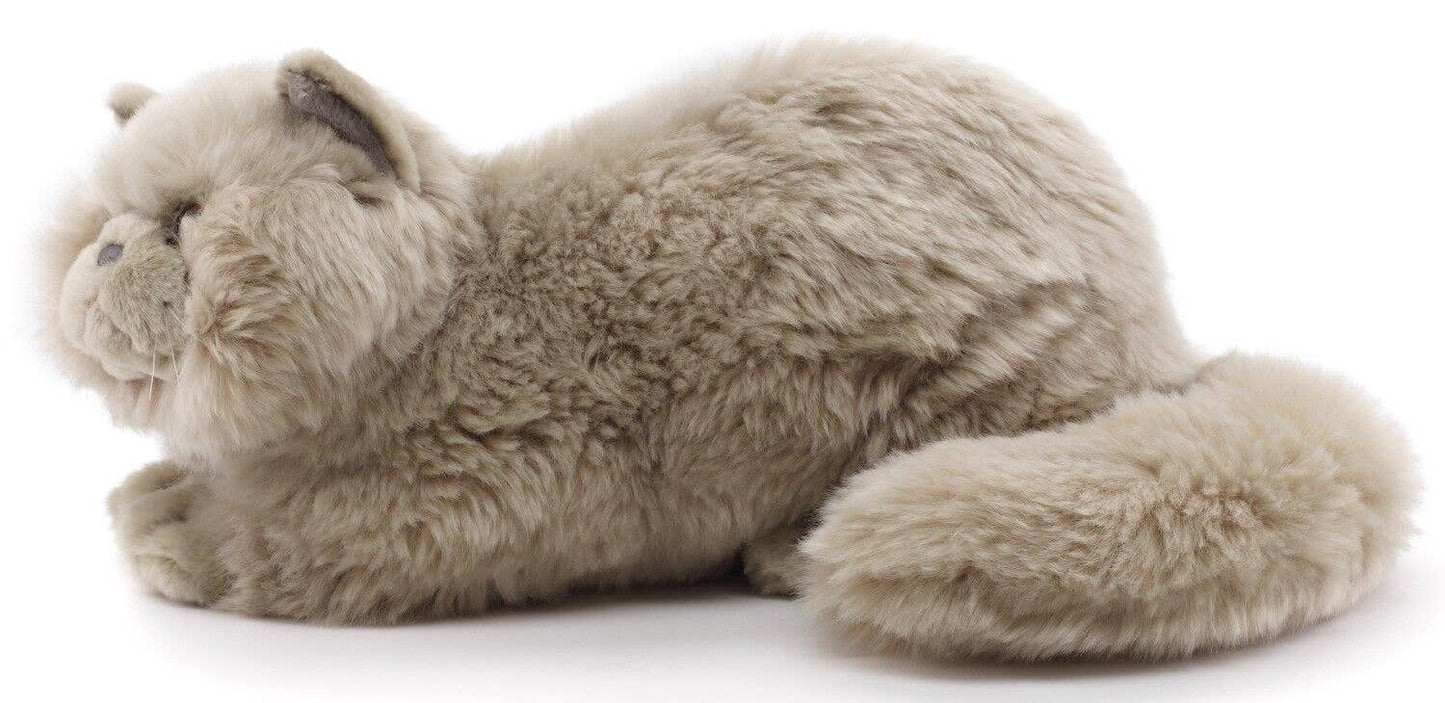 Uni Toys - Persian Cat Grey, Lying Down 38cm Plush - Guzzgoggs