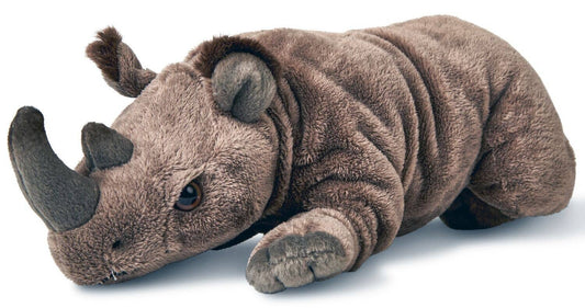 Uni Toys - Rhino Lying Down - 32 cm (length) - Soft Plush Toy - Guzzgoggs