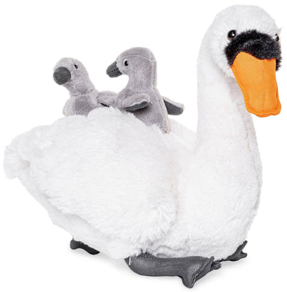 Uni Toys - Swan with Babies - 24 cm (Height) Plush - Guzzgoggs