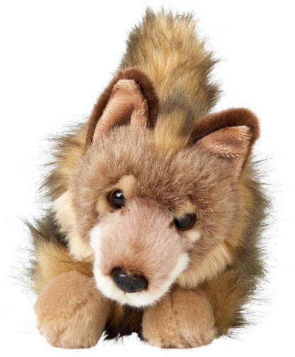 Uni Toys - Wolf cub lying down - 24 cm (length) - Guzzgoggs