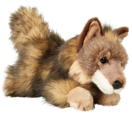 Uni Toys - Wolf cub lying down - 24 cm (length) - Guzzgoggs