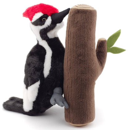 Uni Toys - Woodpecker on tree Trunk - 27 cm (height) Plush - Guzzgoggs