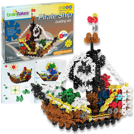VIAHART Brain Flakes Pirate Ship Building Set with Detailed Step by Step Instruct - Guzzgoggs