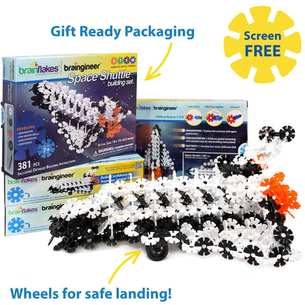 VIAHART Brain Flakes Space Shuttle Building Set & Instruction Book - Guzzgoggs
