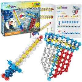 VIAHART Brain Flakes Sword & Shield Building Set with Detailed Step by Step Instructions - Guzzgoggs
